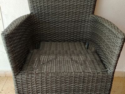 1 Silla de Poliratán Gris