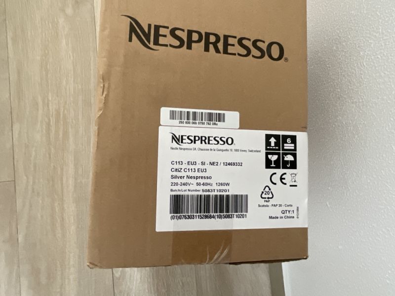 1x Nespresso PROFESSIONAL CitiZ Silver C113 New, original packaging