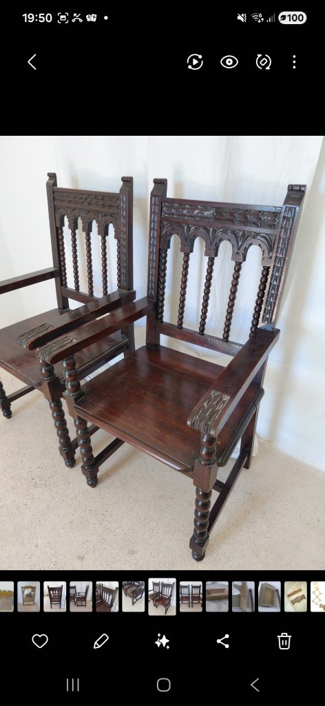 2 antique Spanish chairs c. 1890 monk's chairs Colonial period solid wood