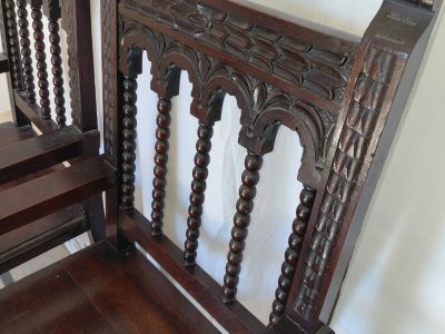 2 antique Spanish chairs c. 1890 monk's chairs Colonial period solid wood