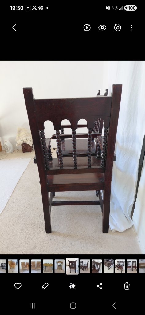 2 antique Spanish chairs c. 1890 monk's chairs Colonial period solid wood