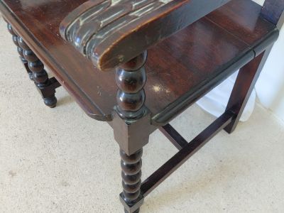 2 antique Spanish chairs c. 1890 monk's chairs Colonial period solid wood