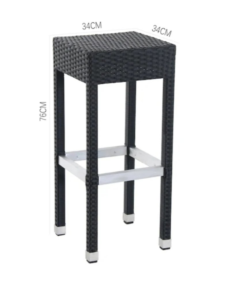 2 Barbados Barhocker mit Fußstütze