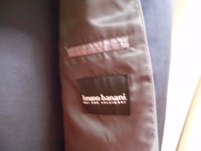 2 Bruno Banani Herren-Anzüge Gr. 52, schwarz und blau, gereinigt