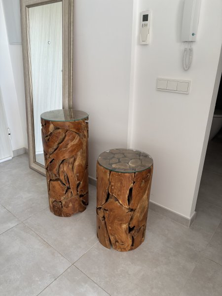 2 Dekosäulen massiv Holz