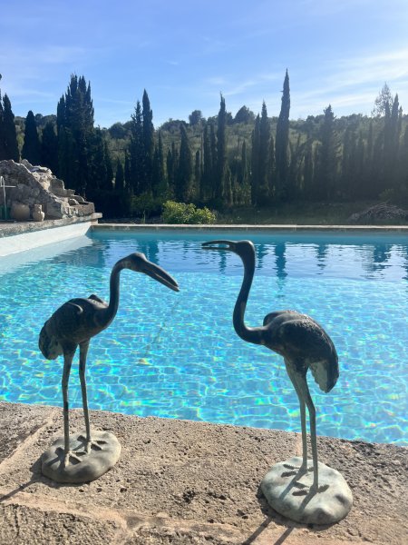 2 Flamingos aus Metall