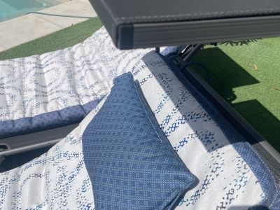 2 tumbonas de jardín con cojín