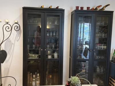 2 glass display cabinets for sale