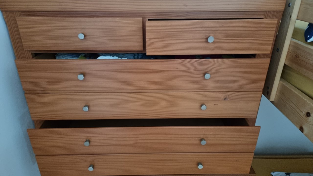 2 identical brown dressers