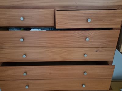 2 identical brown dressers