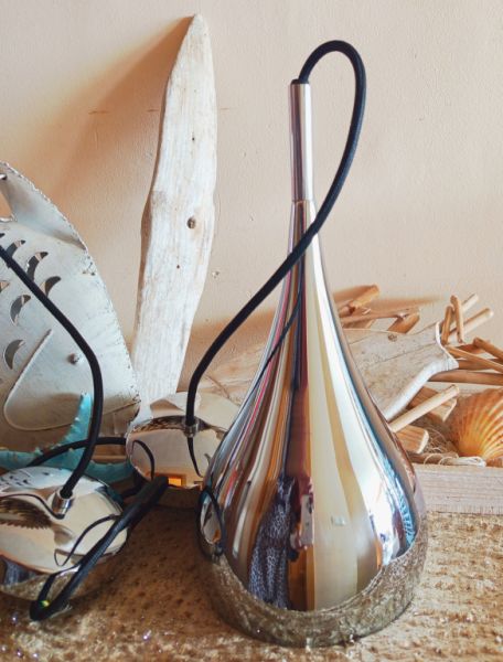 2 chrome pendant lamps