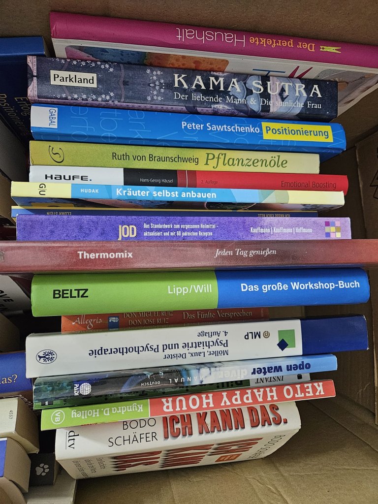 2 Kisten deutsche Bücher: Romane, Thriller & Sachbücher
