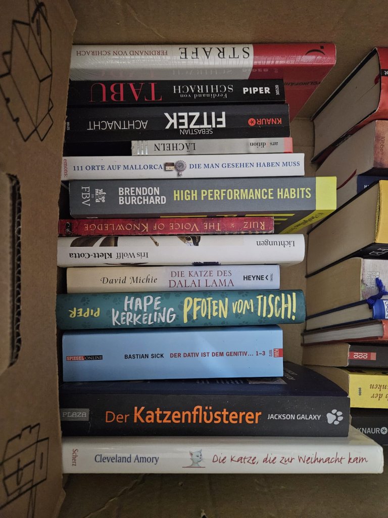 2 Kisten deutsche Bücher: Romane, Thriller & Sachbücher