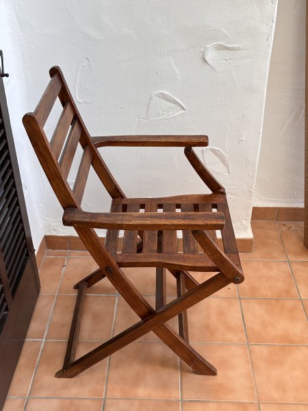 2 Teak Stühle klappbar