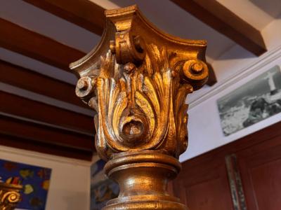 2 columnas de madera maciza