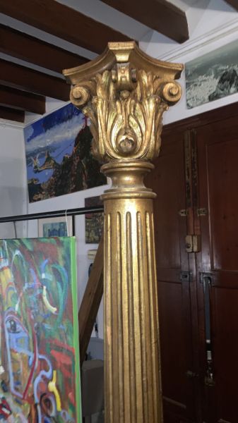 2 columnas de madera maciza