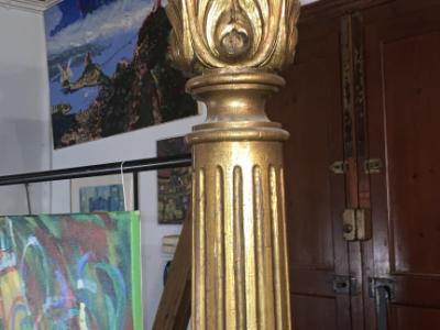 2 columnas de madera maciza