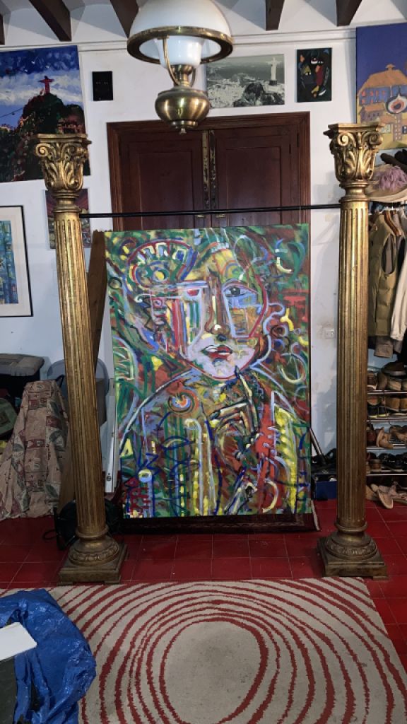 2 columnas de madera maciza