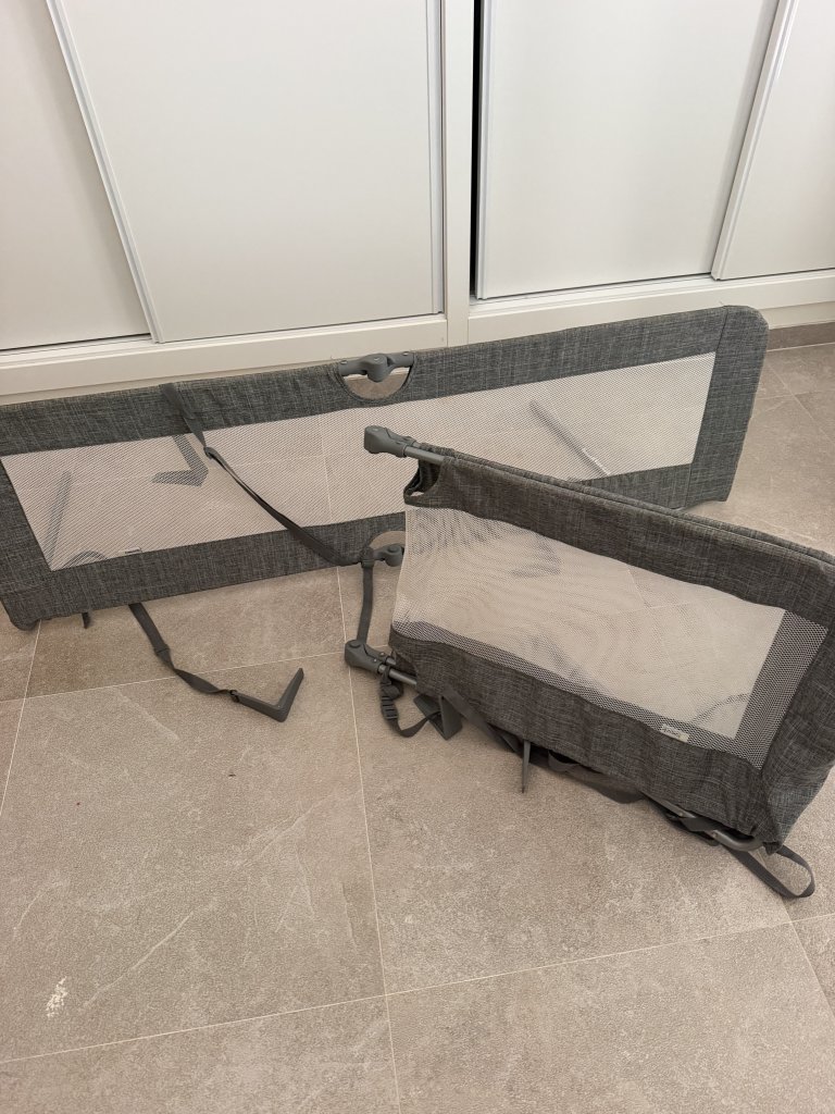 2 x barrera de cama Hauck Sleep N Safe Plus XL 150x50 cm gris