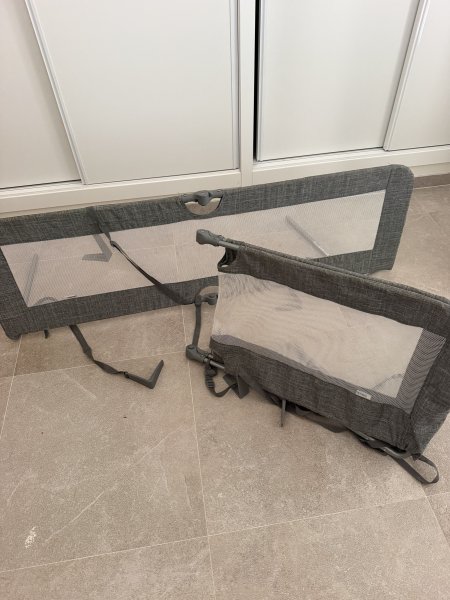 2 x Hauck Sleep N Safe Plus XL bed rail 150x50 cm grey