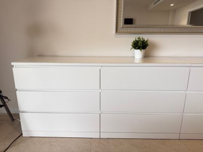 2 x IKEA MALM Cómoda 6 cajones 160 cm con placa de cristal