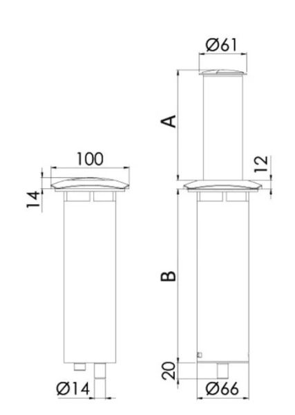 2 x Osculati Einziehbare LED-Tischlampe Aurora OSC-13.448.00