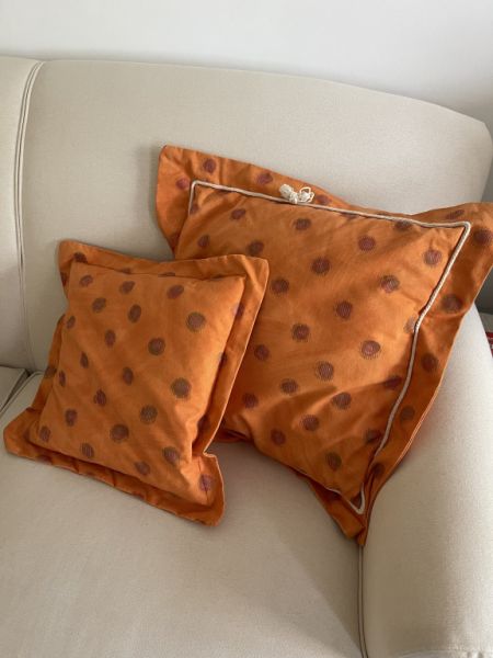 2 decorative cushions, custom-made, like new