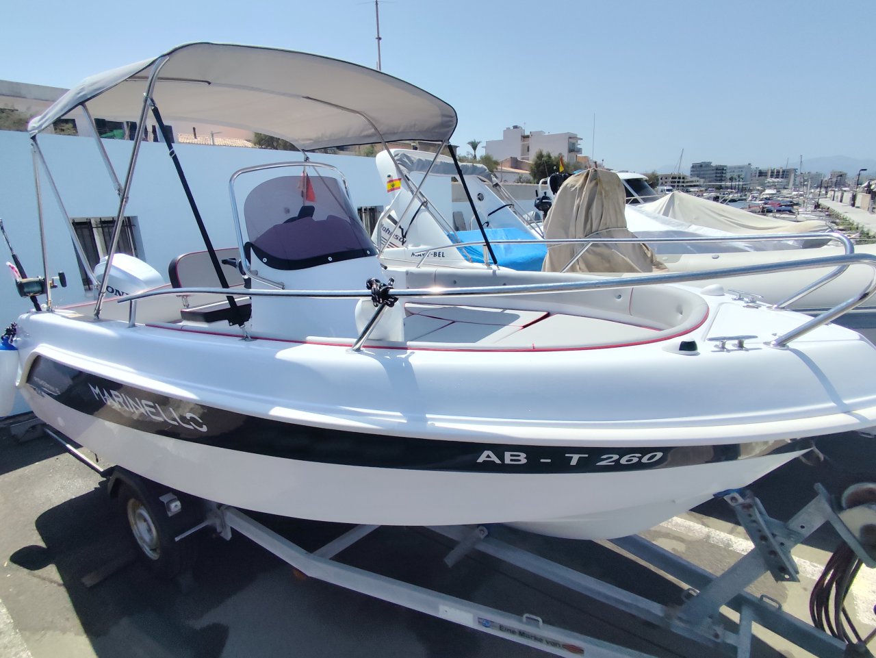 2023 Marinello Fisherman 16 + Motor Honda BF80 + Trailer 1300kg Motorboot Angelboot