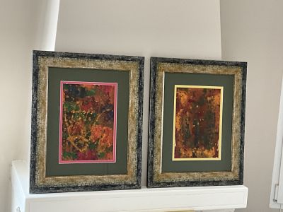 2x abstrakte Originalbilder aus Mallorca | Unikate | Set | modern gerahmt