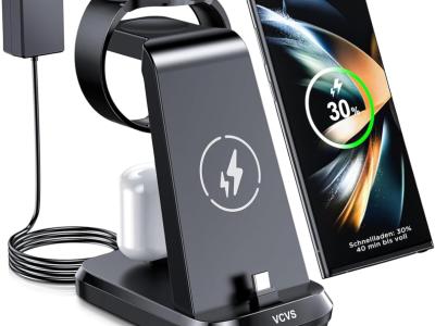 3 in 1 VCVS 30W USB-C Superschnell-Ladestation, die 3 Geräte gleichzeitig laden kann