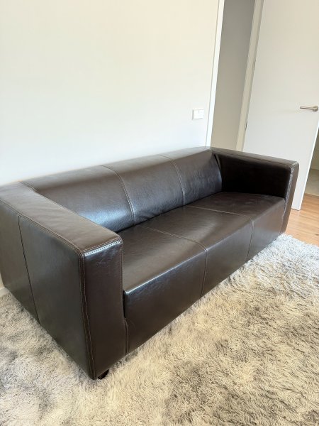 3-Sitzer Sofa Kunstleder dunkelbraun 190 cm