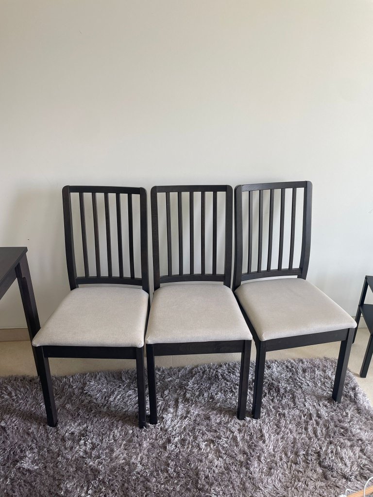 3 x IKEA EKEDALEN chair dark brown - padded - fits extendable table