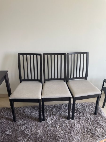 3 x IKEA EKEDALEN Stuhl dunkelbraun - gepolstert - passend zu Ausziehtisch