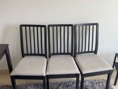 3 x IKEA EKEDALEN Stuhl dunkelbraun - gepolstert - passend zu Ausziehtisch