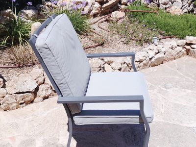 4 Gartenstühle (Alu) mit Polstern, stabil, leicht, stapelbar, Polster waschbar
