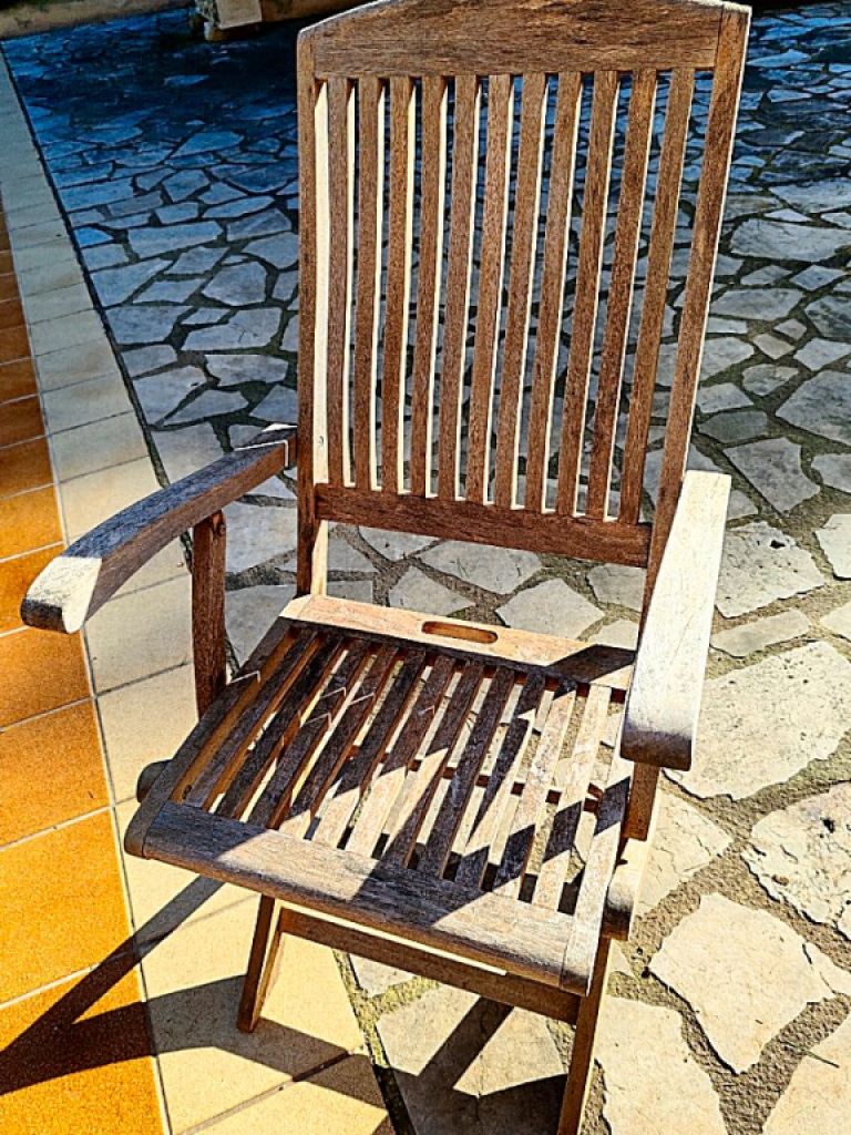 4 Hochlehner-Gartensessel aus Teakholz,