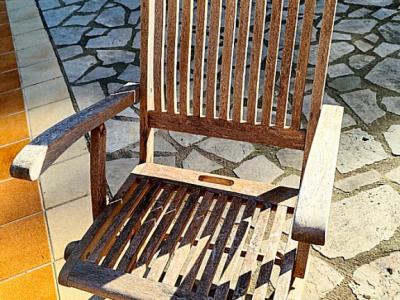 4 Hochlehner-Gartensessel aus Teakholz,