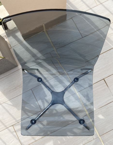 4 Hochwertige Esszimmer-/Küchenstühle weiß/rauchglas