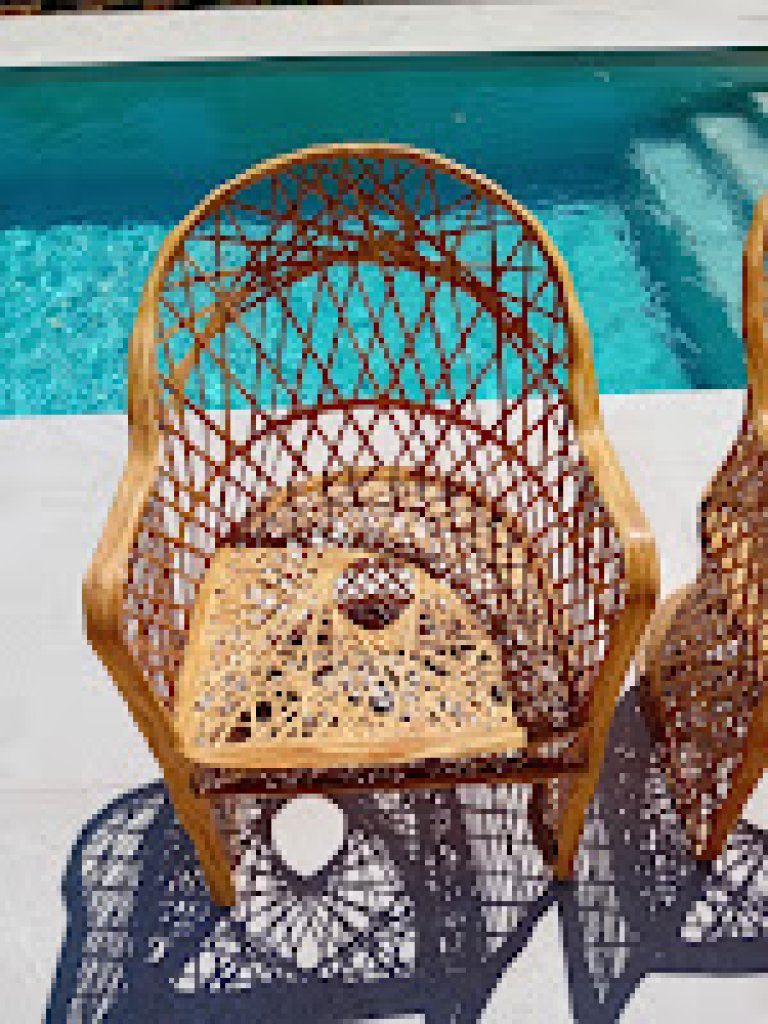 4 sillones de fibra de vidrio de alta calidad con aspecto artesanal