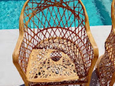 4 sillones de fibra de vidrio de alta calidad con aspecto artesanal