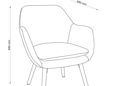 4 moderne Polstersessel / Esszimmerstühle  Grau mit massiven Eichenholzbeinen