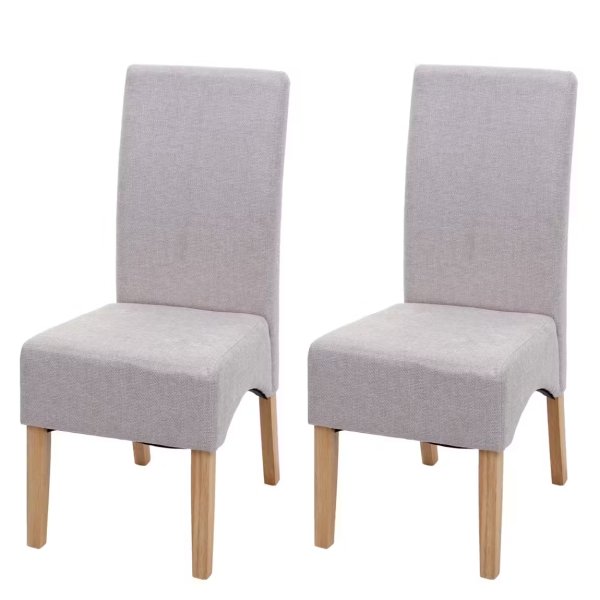 4 Neue Esszimmerstühle in Textil in beige