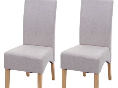 4 Neue Esszimmerstühle in Textil in beige