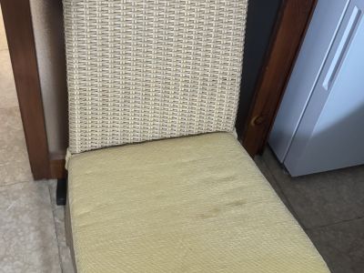 4 Sillas de Comedor de Ratán con Cojines