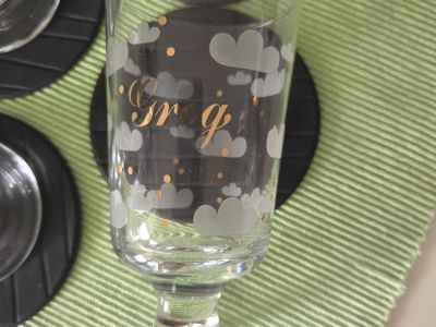 4er Set Vintage Leonardo Grog-Gläser Wolke mit Glas-Rührstäben (80er Jahre)