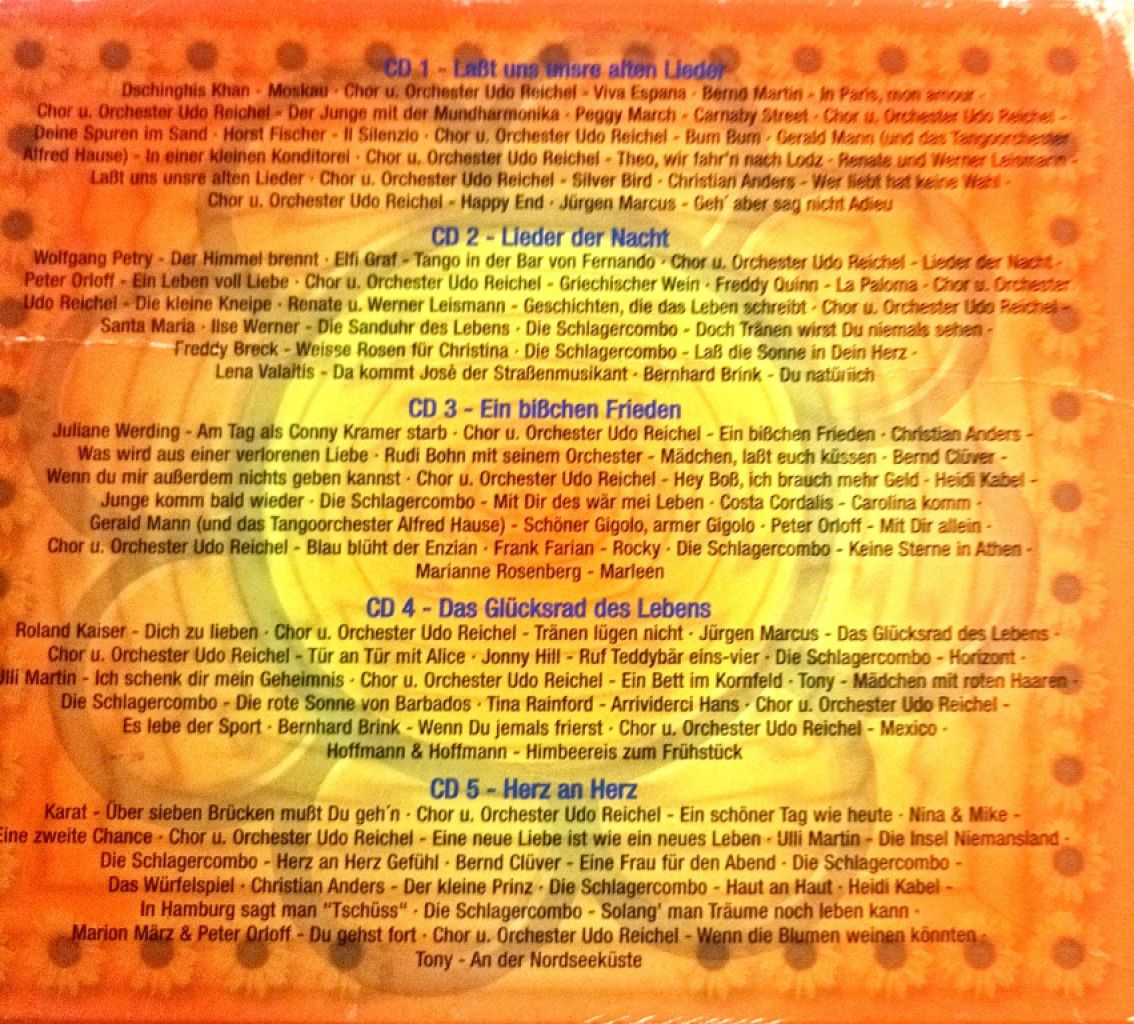 5 CDs de schlager alemán de los años 70, 80, 90