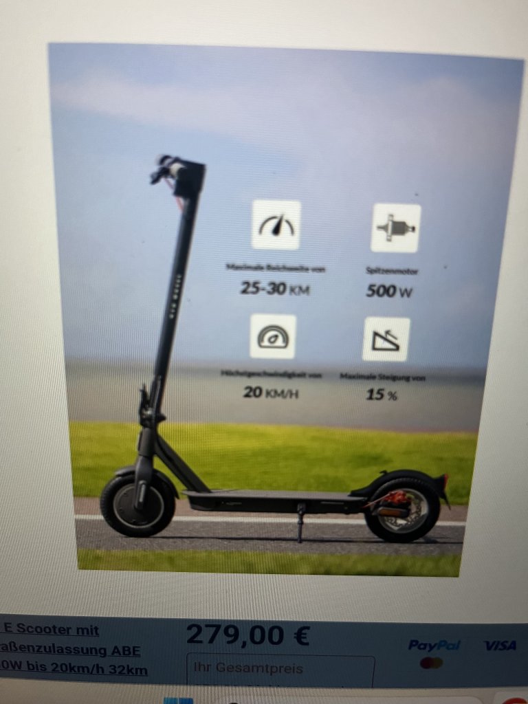 5TH WHEEL Elektroroller 350W Motor, 36V 7,5Ah, 32 km Reichweite, A