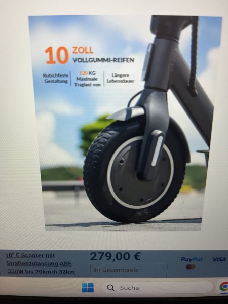 5TH WHEEL Elektroroller 350W Motor, 36V 7,5Ah, 32 km Reichweite, A