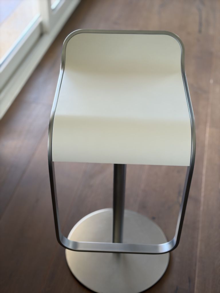 6 Barhocker (weiß/Alu)