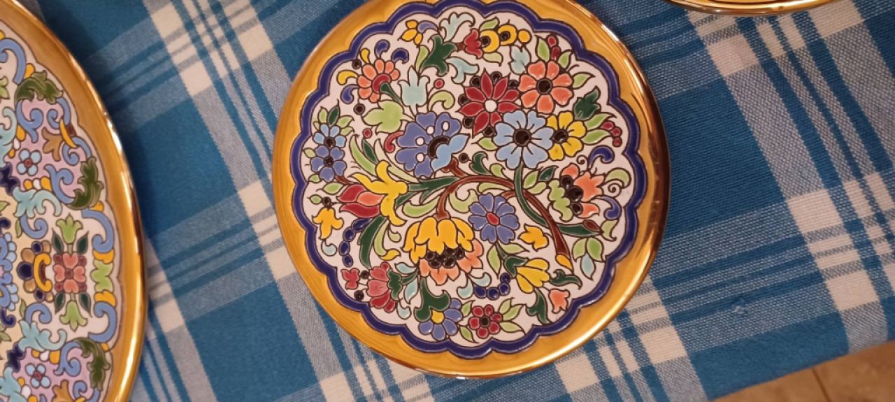 6 Decorative Plates with Gold.